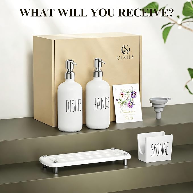 Cisily Kitchen Soap Dispenser Set Comes - Image 7