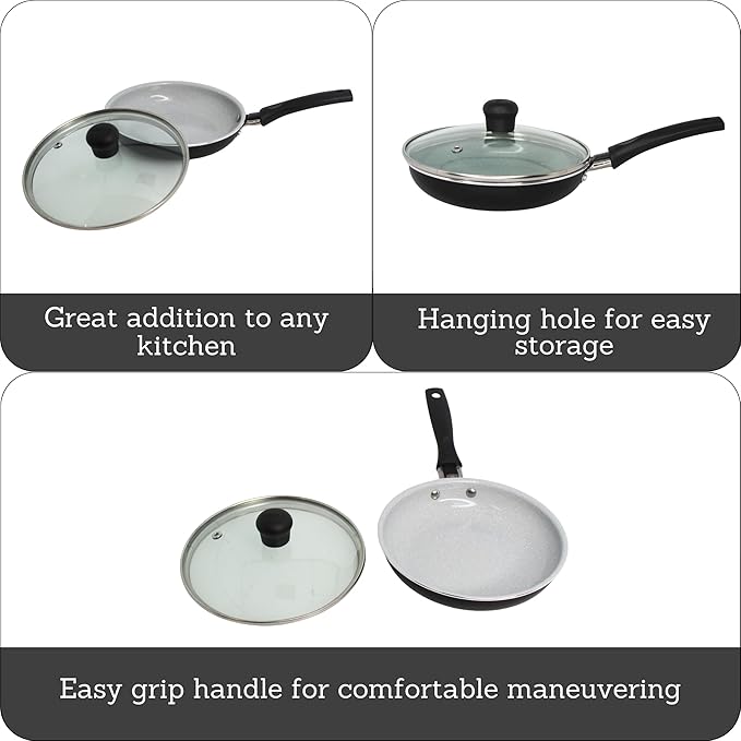 IMUSA 6.3” Gray Speckled Ceramic Mini Fry Pan - Image 2