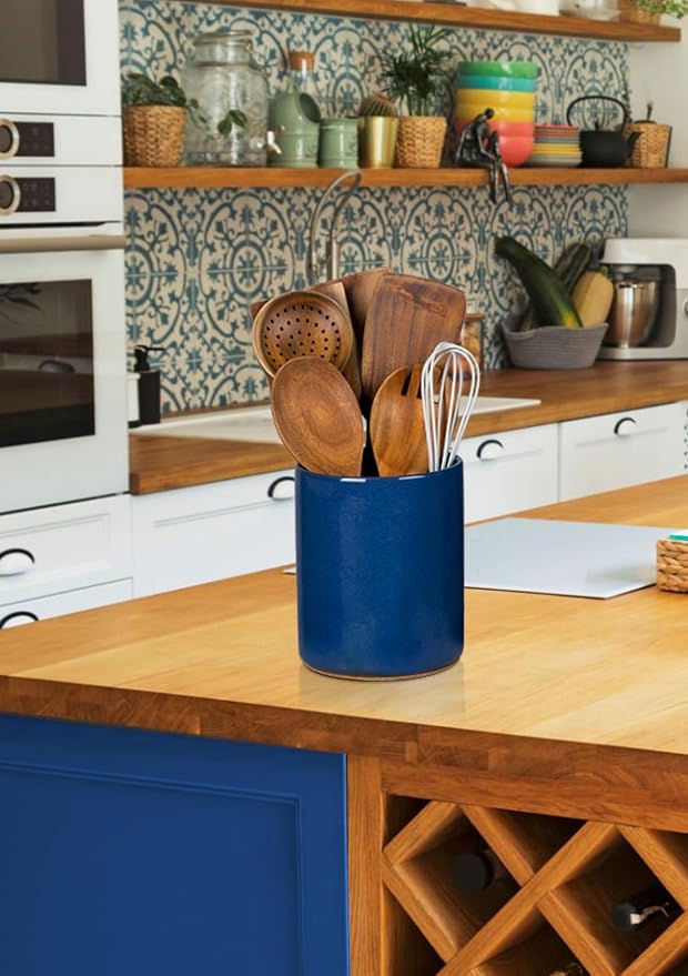 Nucookery Utensil Holder, 6.4" Ceramic Kitchen Utensil Holder - Image 7