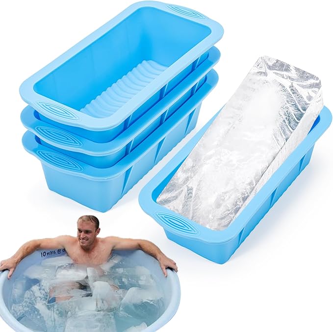 Extra Large Ice Block Mold for Ice Bath, 4 Pack 9.4lb Big Ice Cube Molds by HUIRUSO