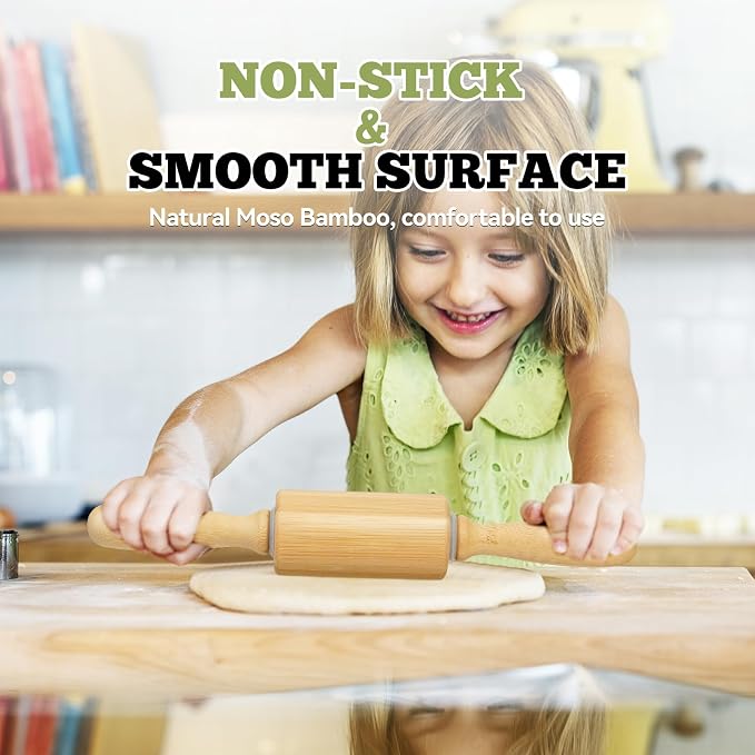 10 inch Wooden Rolling Pin for Baking - Image 3