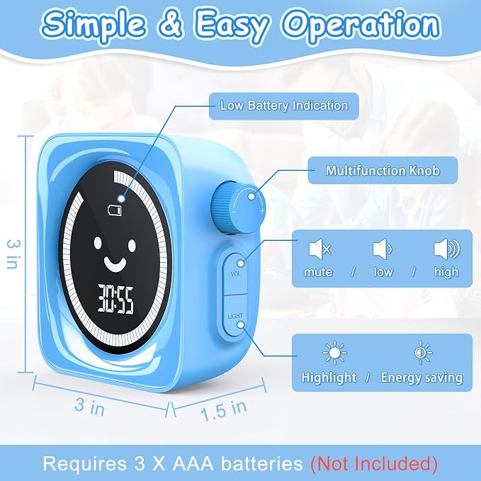 Visual Timer for Kids, 99 Minute Digital Cute Kids Visual Timer Classroom Timer - Image 3