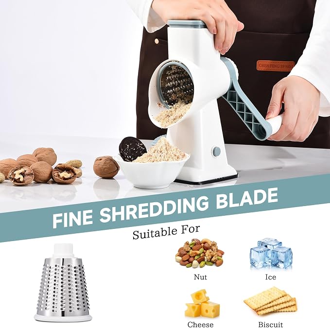 Rotary Cheese Grater with Handle Kitchen Shredder Slicer Grater Slicer Ice - Image 5