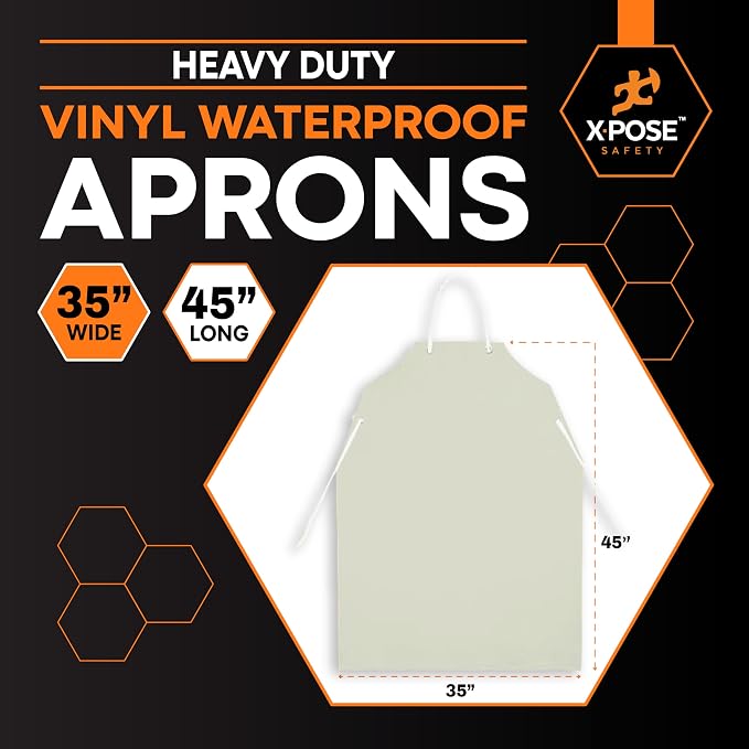 Xpose Safety Heavy Duty Vinyl Waterproof Aprons, Industrial and Commercial Use - Image 3