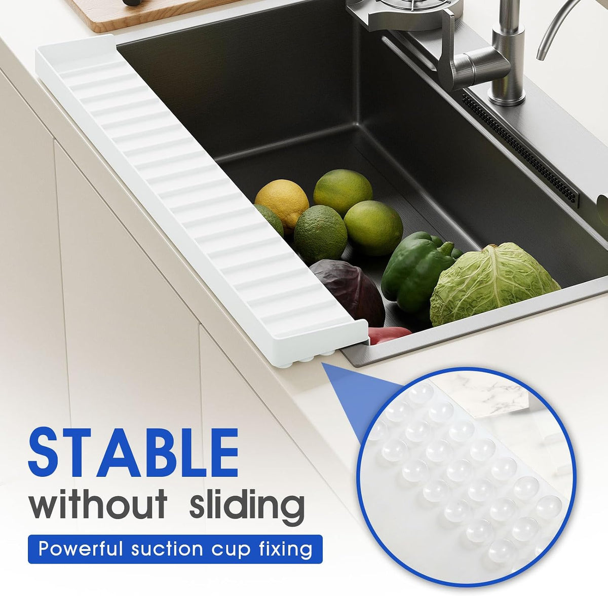 Snuggery 20"x4" Silicone Sink Edge Protector&Splash Guard with Suction