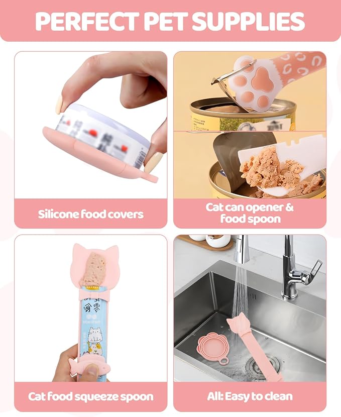 5 PCS Cat Food Can Covers Lids Set, Silicone Pet Food Can Lids - Image 6