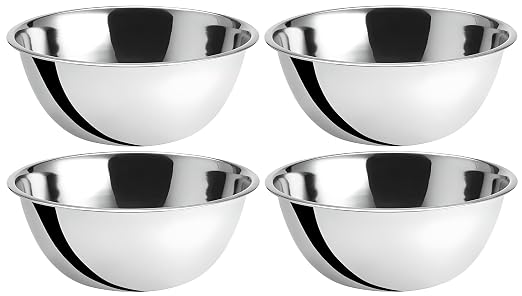 OCS Parts 8 Quart Mixing Bowls | Set of 4 | 13.25-Inch Stainless Steel by OCSParts
