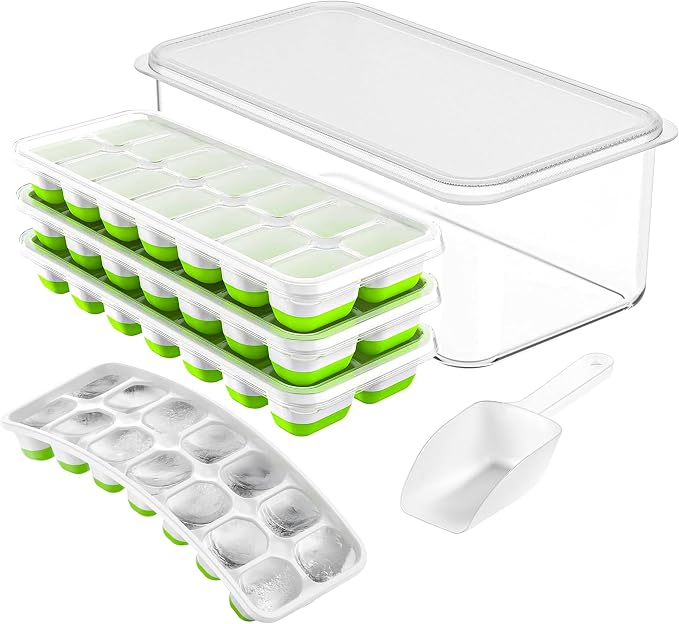 Durable Silicone Ice Cube Tray Set – Versatile Ice Tray, Stackable Ice Trays by Unknown