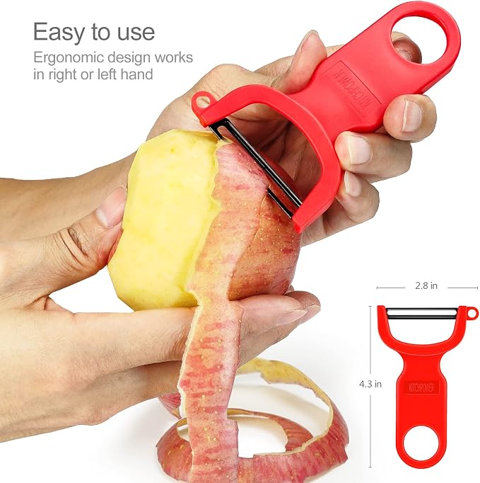 Original Vegetable Peeler Carbon Steel Blade 3-Pack Red/Green/Yellow - Image 2