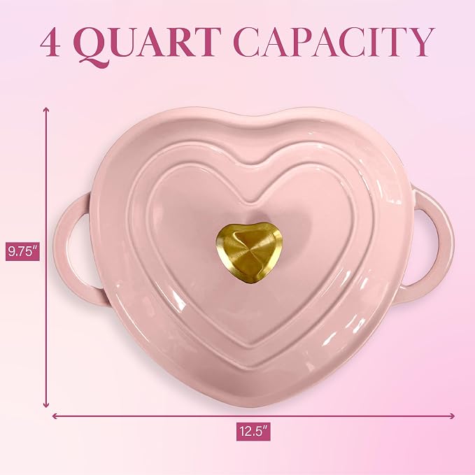 Paris Hilton Enameled Cast Iron Dutch Oven Heart-Shaped Pot - Image 8