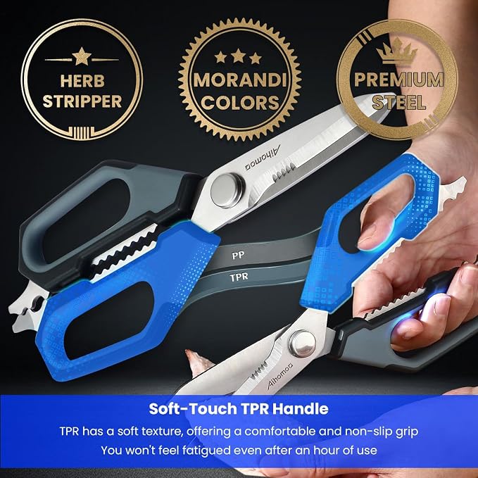 Sharp Nordic-Style Kitchen Shears Soft Comfort Handle, All Purpose Scissors - Image 2