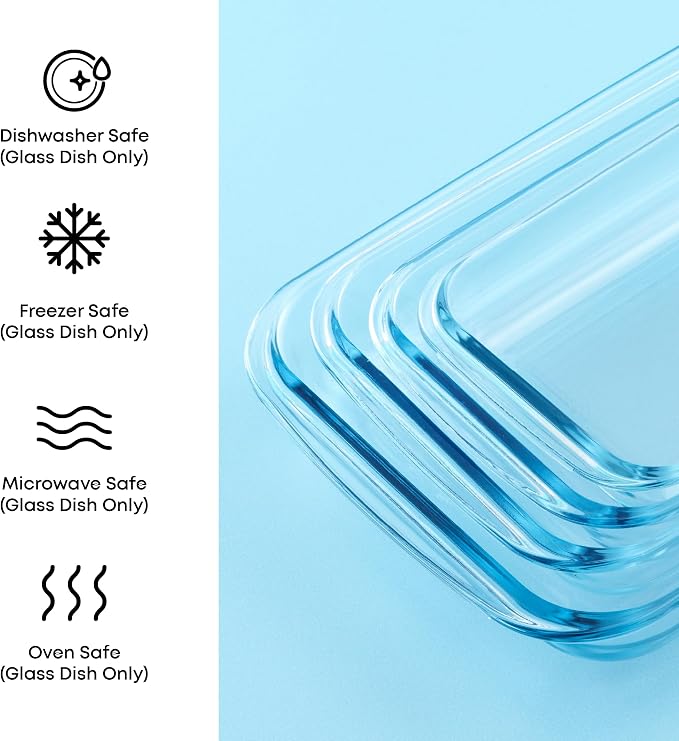 JoyJolt 8-Piece Borosilicate Glass Oven Dishes - Image 6