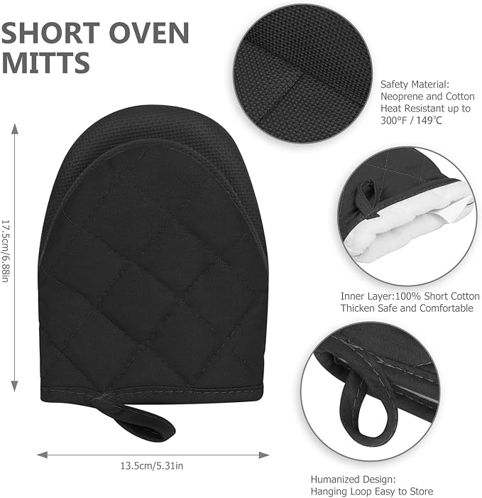 1 Pair Short Oven Mitts - Image 3