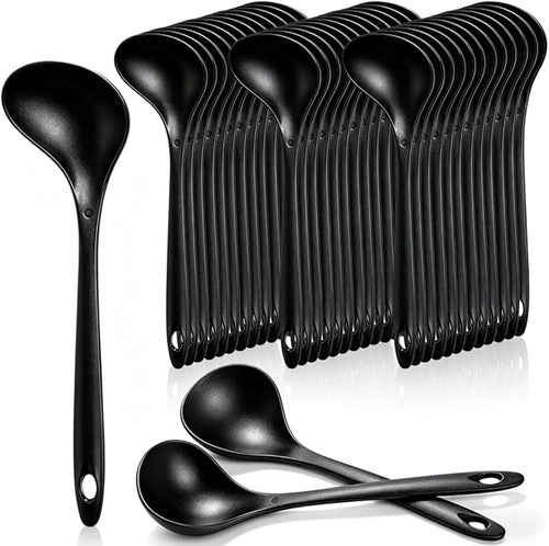 40 Pack Plastic Ladle Spoons, 1.5 Oz Solid Durable Disposable Serving Spoons by Acshio