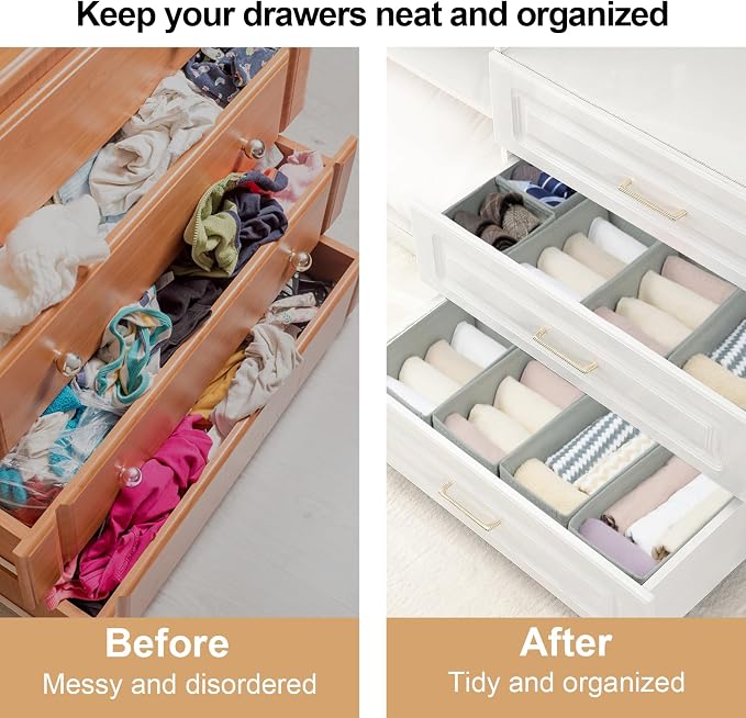 Fordonral Drawer Organizer Clothes, Foldable Fabric Dresser Organizer Closet - Image 2