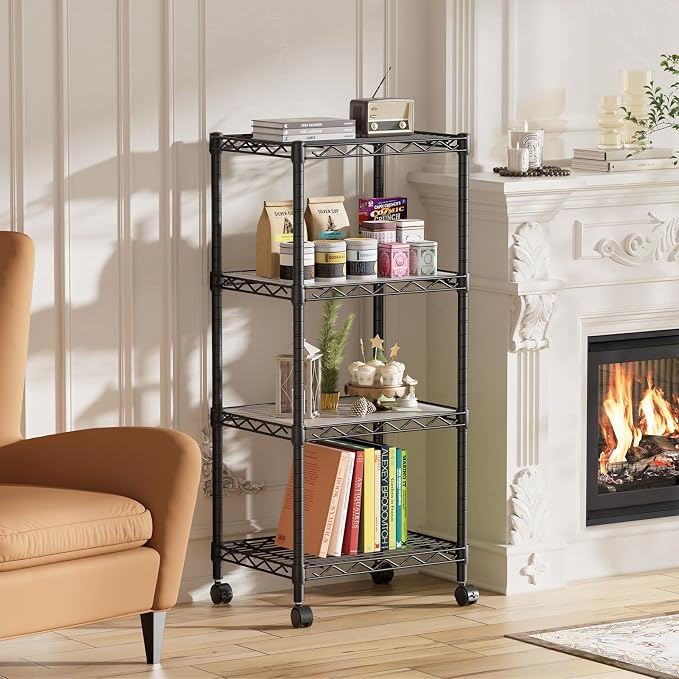 SINGAYE 4 Small Shelves Storage Shelf Wire Shelving Unit Metal Shelf Adjustable - Image 9
