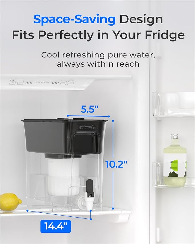 Waterdrop TDS Reduction Water Filter Pitcher, 6-Stage Advanced Filtration - Image 5