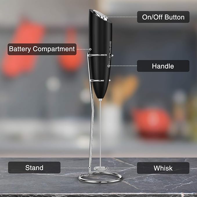 SIMPLETASTE Milk Frother Handheld Electric Foam Maker, Drink Mixer - Image 6