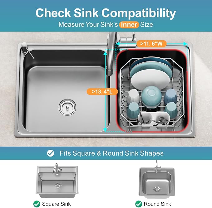 GSlife Small in Sink Dish Drying Rack - Image 2