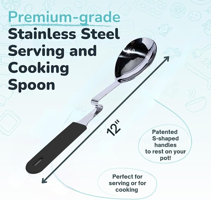 Souper Cubes + Lori Greiner No Mess Stainless Steel Cooking Spoon - Image 4