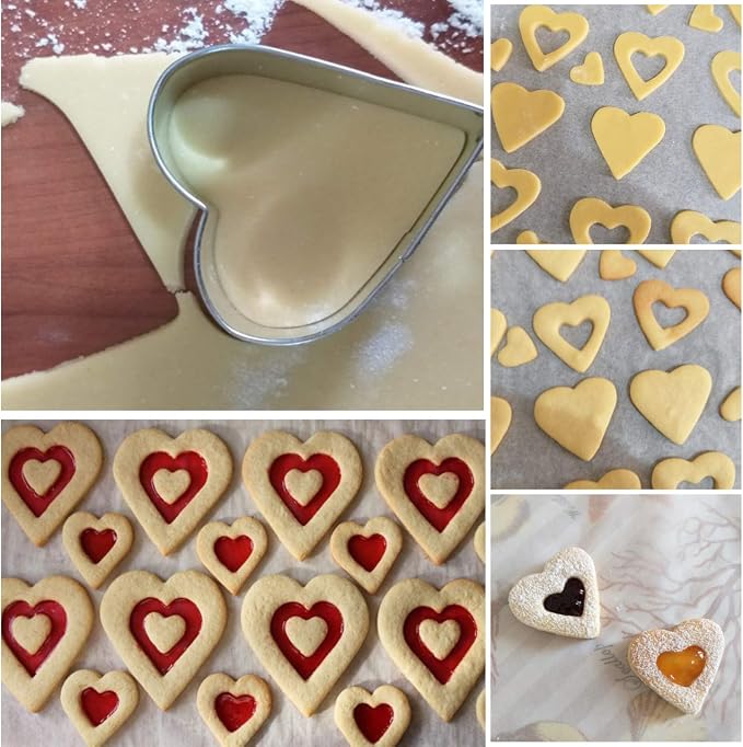 Love Heart Cookie Cutter Set Pack of 5 Valentines Day Heart Biscuit Cutter - Image 4