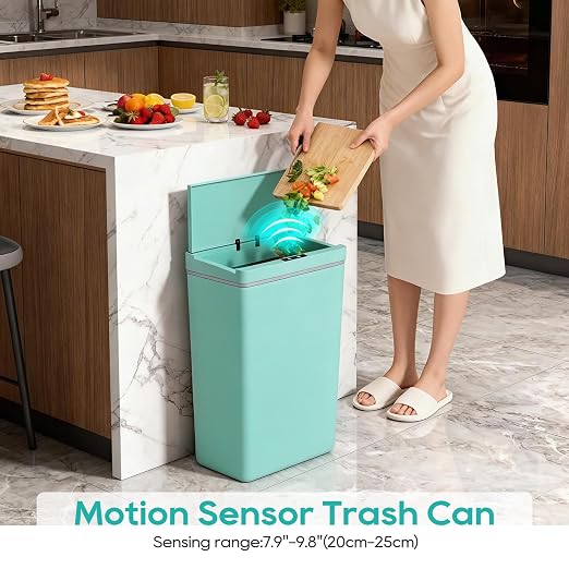 BestOffice 13 Gallon Trash Can Plastic Kitchen Trash Can Automatic Touch Free - Image 2