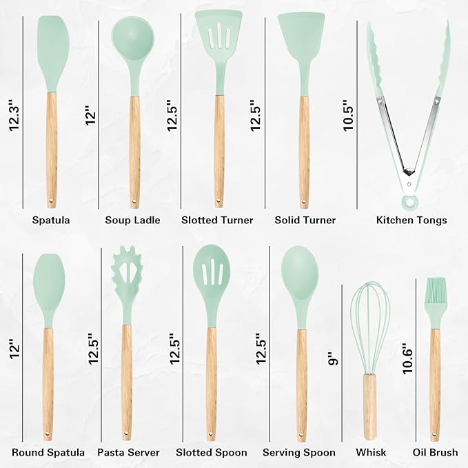 19 PCS Kitchen Cooking Utensils Set, 11 Pieces Silicone Cooking Utensils Set 6 - Image 2