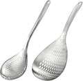 2 Pack Skimmer Slotted Spoon, 13.6 Inch Large Stainless Steel Skimmer Ladle by Suwimut