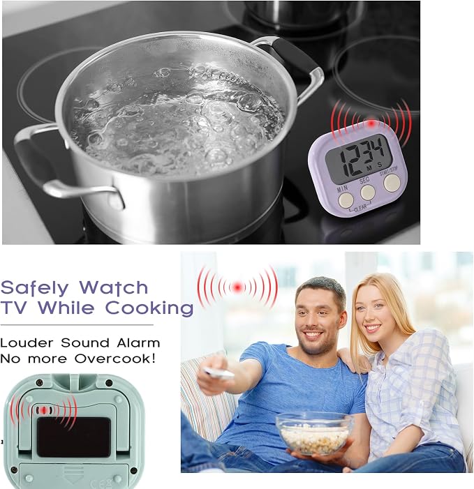 Weewooday 24 Pcs Digital Kitchen Timer Magnetic Timer Bulk On/Off Switch Minute - Image 6