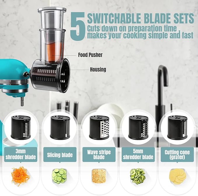 Stainless Steel Slicer Shredder Attachments - Image 2