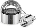 Biscuit Cutter Set with Handle, 5 Piece Stainless Steel Round Cookie Cutter Tool by Vosturdy
