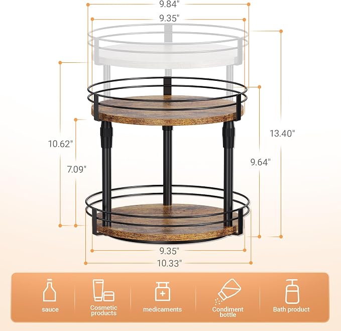 Across-Star Lazy-Susan-Organizer-Spice-Rack, Rotating Spice Organizer - Image 5