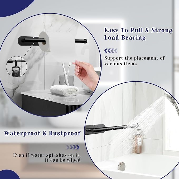 Paper Towel Holder, Self Adhesive or Drilling Paper Towel Holder Under Cabinet - Image 4