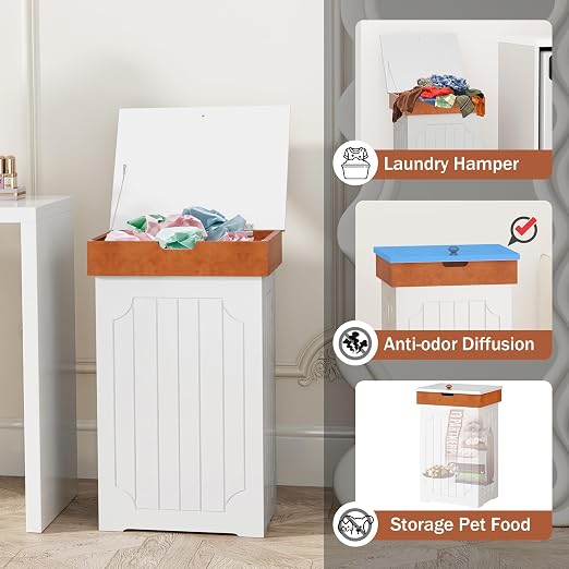 Function Home Trash Can Cabinet, 13 Gallon Kitchen Garbage Can, Wood Recycling - Image 9