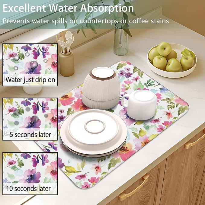 Dish Drying Mat for Kitchen Counter 2 Pack - Image 4