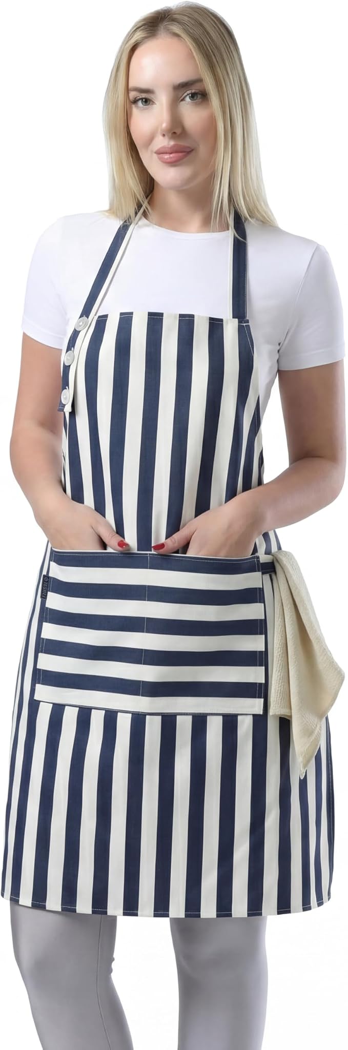 TOSHEX Kitchen Apron Waterdrop Resistant Cotton Apron by TOSHEX