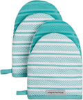 KitchenAid Albany Mini Oven Mitt 2-Pack Set, Aqua Sky by KitchenAid