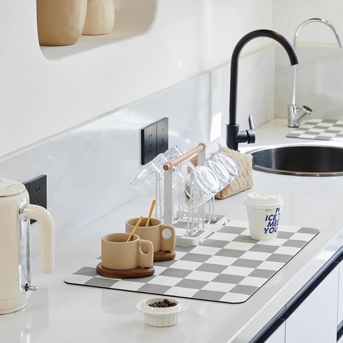 Ohocut Checkered Dish Drying Mat by Ohocut