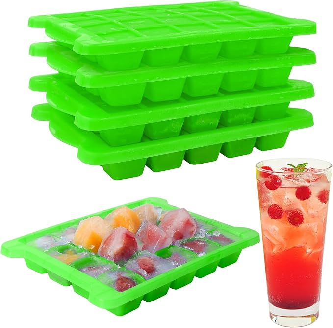 4 Pack Mini Ice Cube Trays for Freezer-Easy Release & Stackable | Small Ice by Aibirui