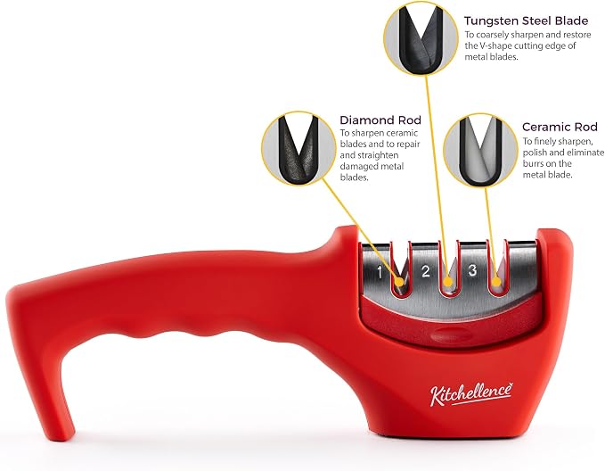 4-in-1 Kitchen Knife Accessories: 3-Stage Knife Sharpener Helps Repair - Image 3