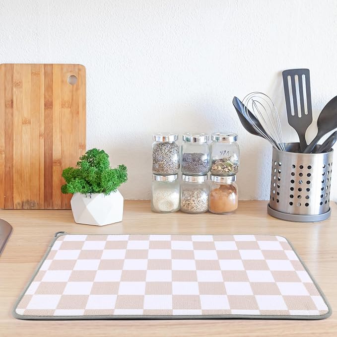 Zonon Dish Drying Mat for Kitchen Counter 16 x 24 Microfiber Absorbent Dish - Image 2