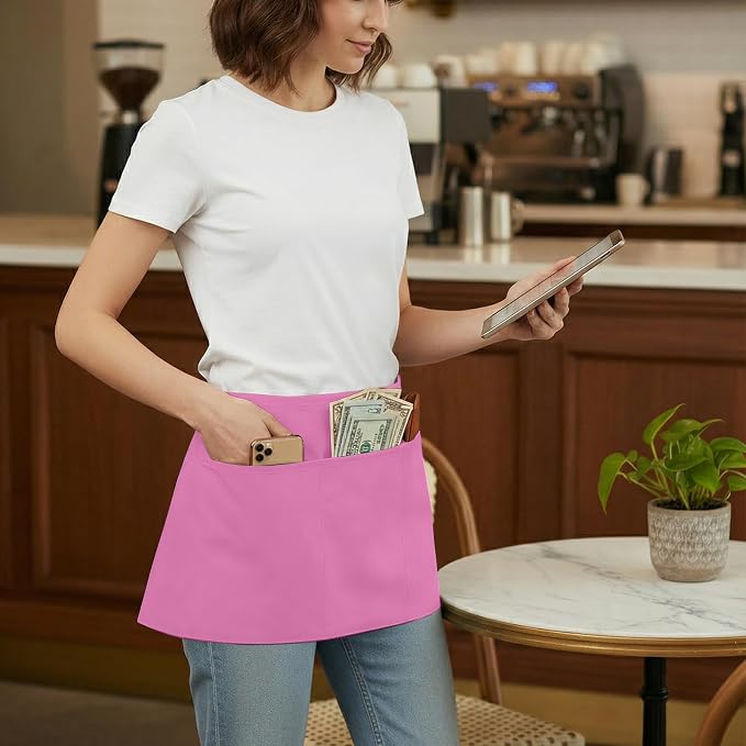 BOHARERS 3 Pack Pink Waitress Aprons - Image 3