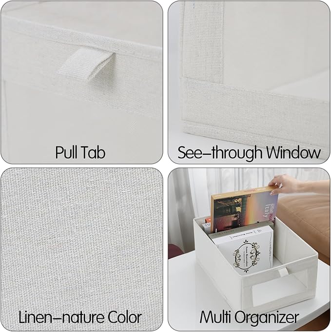Fordonral 4 Pack Linen Storage Bins, Storage Containers - Image 4