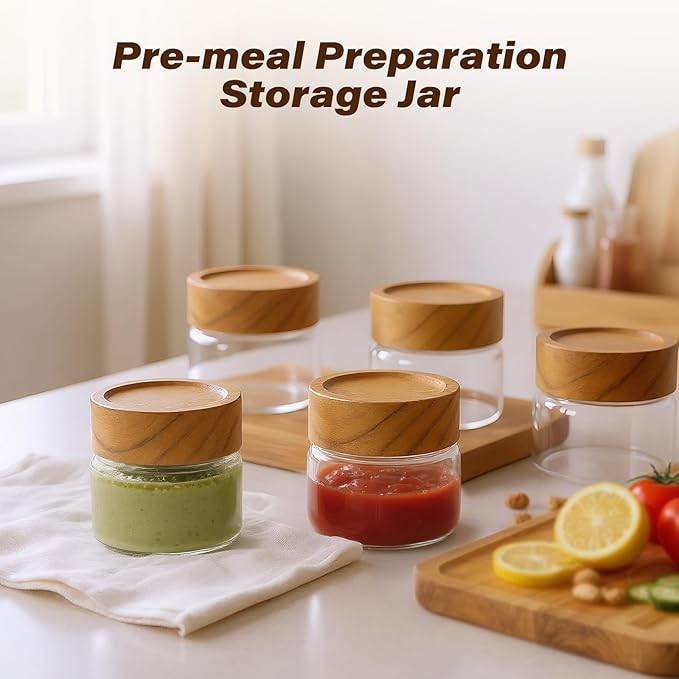 6-Pack 4 fl oz Stackable Airtight Glass Jars – Small Mason Jars designed - Image 4