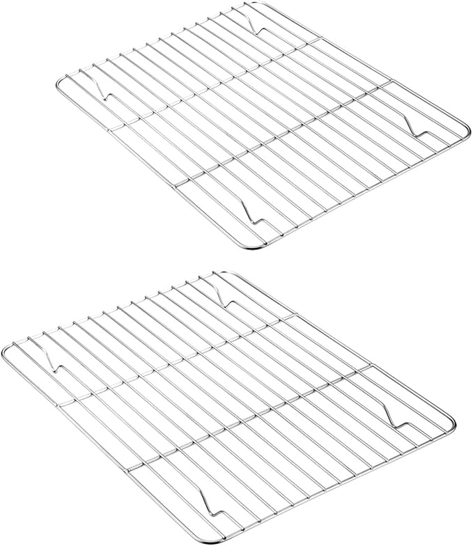 E-far Small Baking Cooling Rack Set of 2, Stainless Steel Metal Roasting by E-far