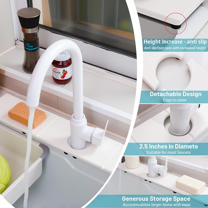 Fast Drying Faucet Mat for Kitchen Sink, Water Absorbent Diatomite Stone Sink - Image 2