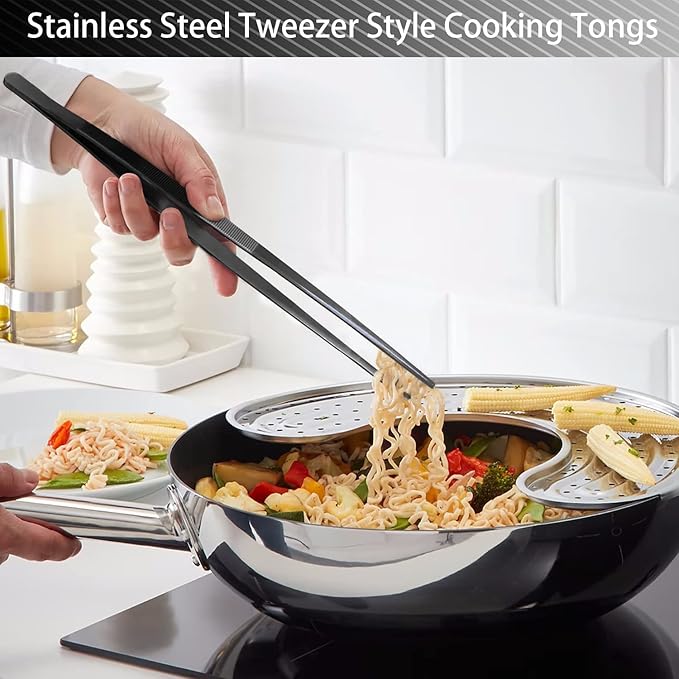 JETKONG 2 Pcs 12-Inch Kitchen Tweezers Tongs - Image 7