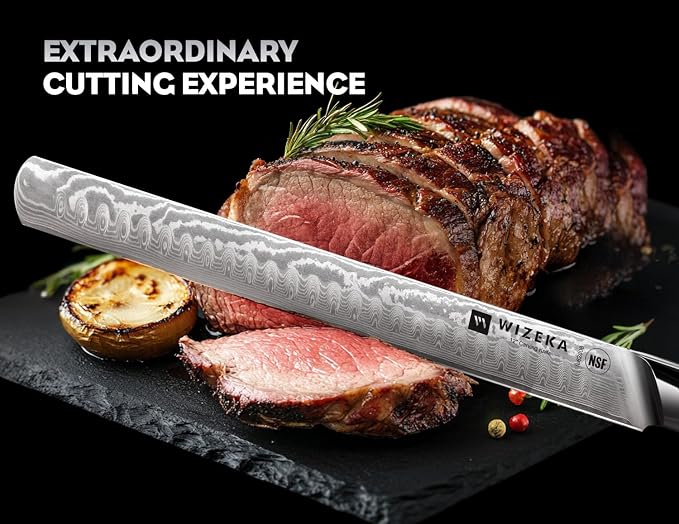 WIZEKA 12 Inch Damascus Slicing Knife - Image 2