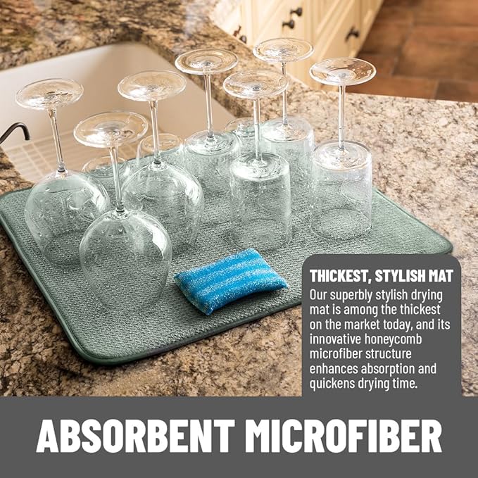 Bellemain XXL Dish Mat Microfiber Dish Drying Mat, Super absorbent - Image 2