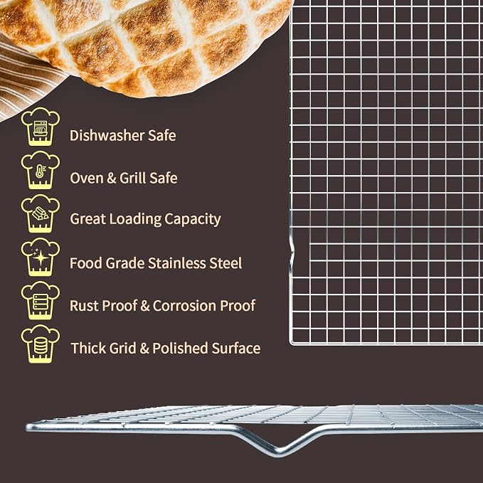 Cooling Rack for Baking, 16x10 Inches Baking Rack, Thick Wire Cookie Rack for - Image 2